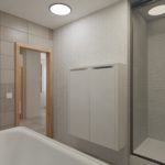 Easy SN 116 Blick auf die Dusche und die Tür im Badezimmer